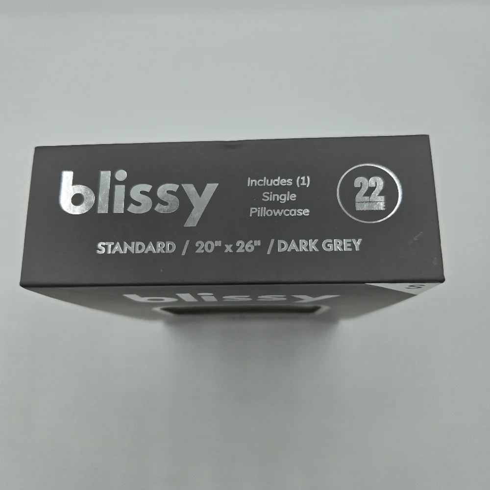 NWT Blissy Pillowcase, Dark Gray, Sandard/Queen Or King Size